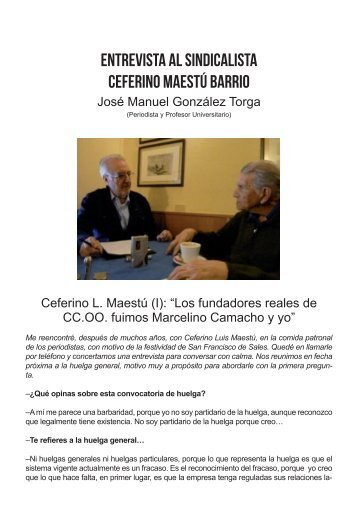 entrevista al sindicalista Ceferino Maestú barrio