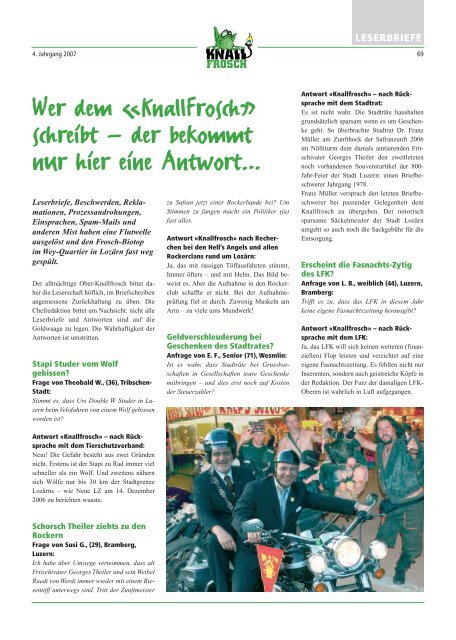 Knallfrosch 2007 - Immer mehr Sex im LFK