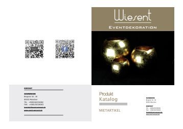 PRODUKTKATALOG WIESENT EVENTDEKORATION