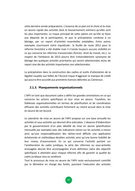 Rapport final APV au Cameroun- CED logging off
