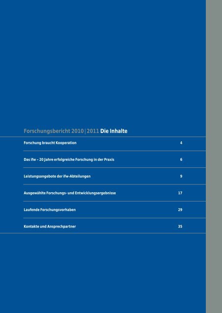 Forschungsbericht 2010 | 2011 - ifw Jena