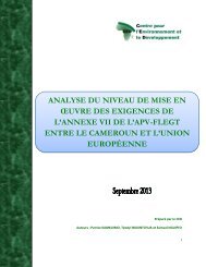 Analyse niveau de mise en oeuvre annexe VII APV 2013 CED