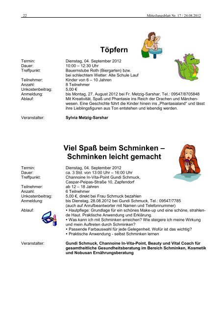 Mitteilungsblatt Nr. 17 - Anfang September - Zapfendorf