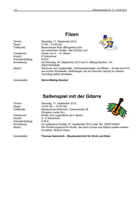 Mitteilungsblatt Nr. 17 - Anfang September - Zapfendorf