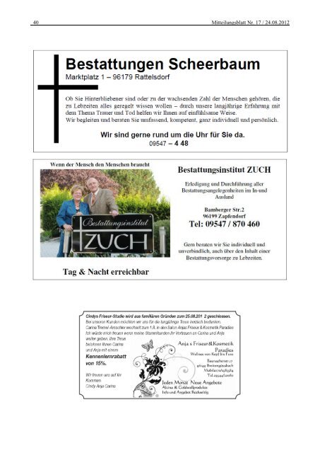 Mitteilungsblatt Nr. 17 - Anfang September - Zapfendorf