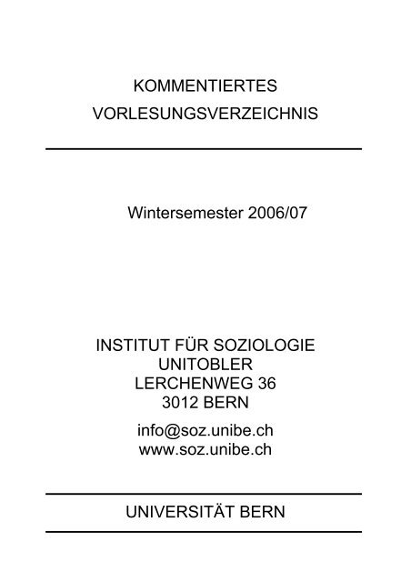 Fachschaft – will's fägt! - Institut für Soziologie - Universität Bern