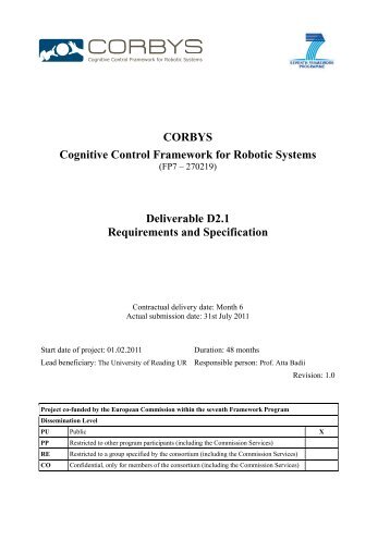 D2.1 Requirements and Specification - CORBYS