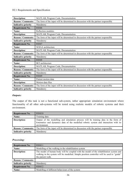 D2.1 Requirements and Specification - CORBYS