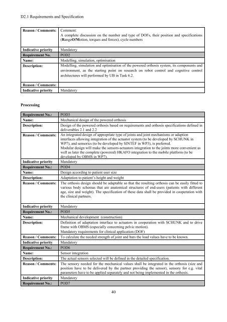 D2.1 Requirements and Specification - CORBYS