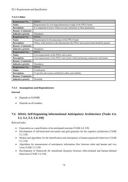 D2.1 Requirements and Specification - CORBYS