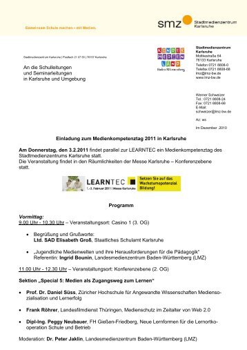 An die Schulleitungen und Seminarleitungen in Karlsruhe und ...