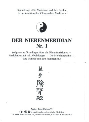 .DER NIERENMERIDIAN Nr. I - aTMA