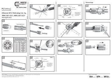 Ethernet M12 field plug Cat. 6A AWG 26/1-22/1 ... - METZ CONNECT