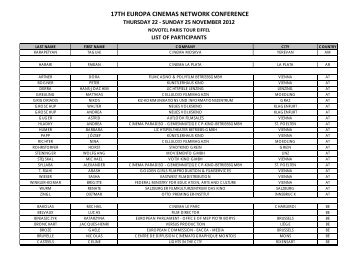 17TH EUROPA CINEMAS NETWORK CONFERENCE