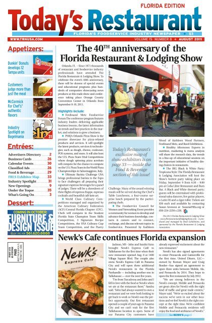 The 40TH anniversary of the Florida Restaurant ... - Kitchen Brains