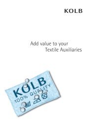 KOLB Add value to your Textile Auxiliaries