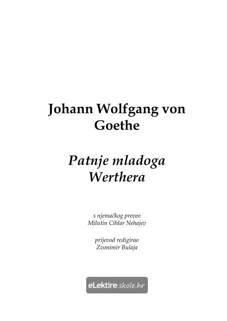 Johann wolfgang goethe ljubavni život