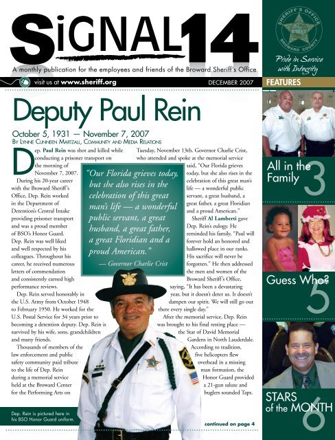 Deputy Paul Rein - Broward Sheriff's Office