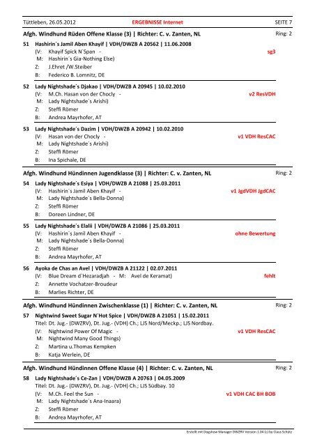 Ital. Windspiel Rüden Veteranenklasse (1) | Richter: I. Dr. Bänziger ...