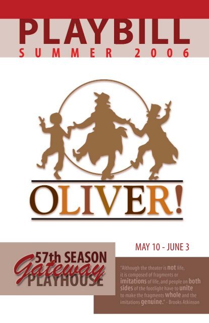 Download the Oliver! Playbill - Gateway Playhouse