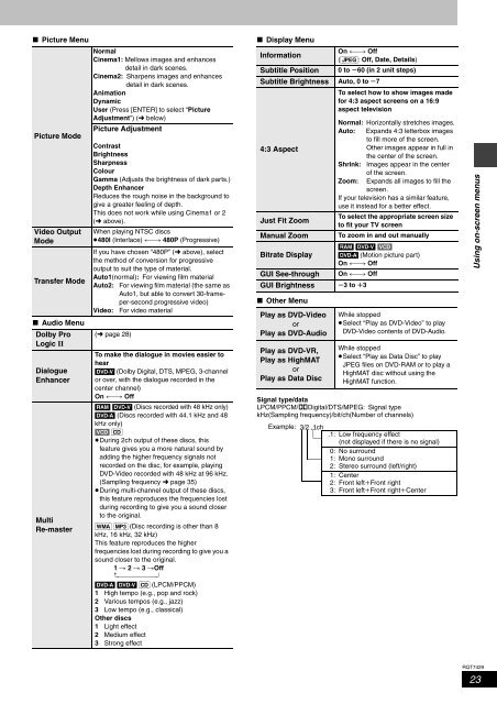 Panasonic SC-HT870 User Guide Manual Download Pdf