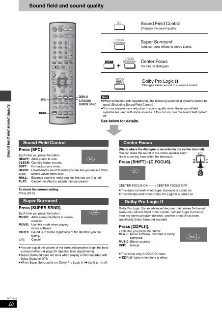 Panasonic SC-HT870 User Guide Manual Download Pdf