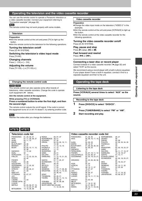 Panasonic SC-HT870 User Guide Manual Download Pdf