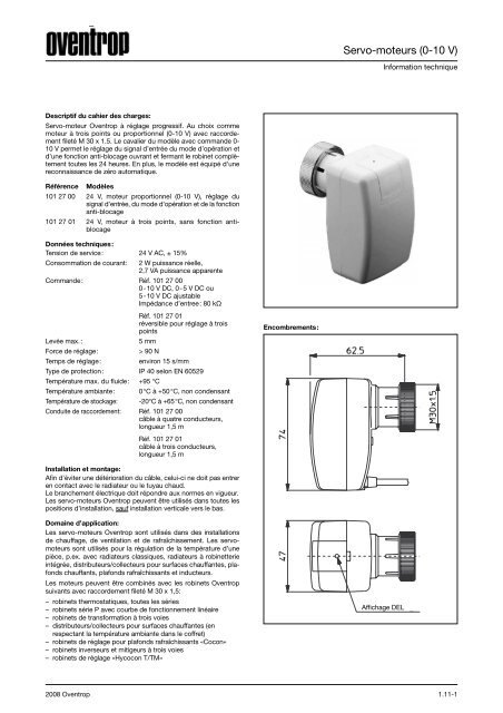 Servo-moteurs (0-10 V)