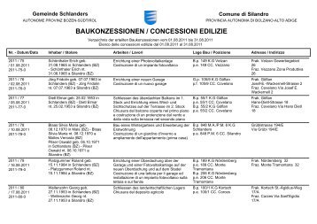 BAUKONZESSIONEN / CONCESSIONI EDILIZIE