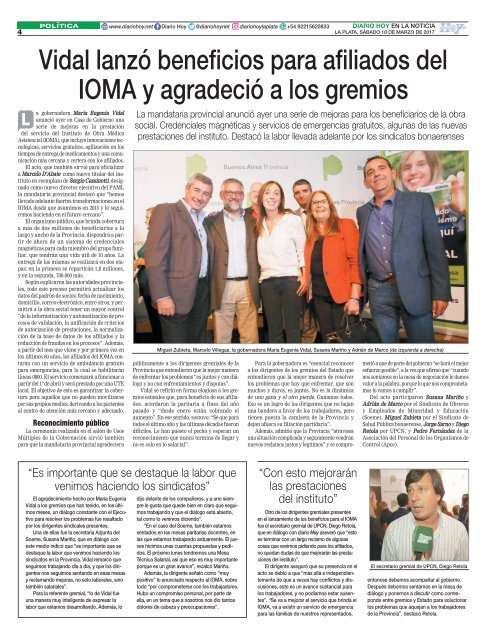 Extienden beneficios para afiliados al IOMA