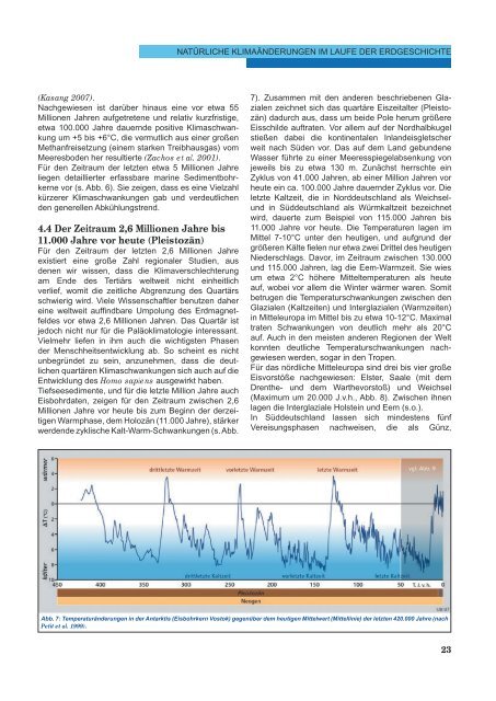 Der Klimawandel - Einblicke, Rückblicke und Ausblicke