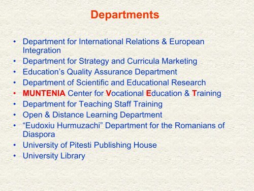 University of Pitesti - Romania - IMNR