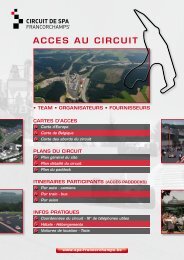 ACCES AU CIRCUIT - Circuit de Spa Francorchamps
