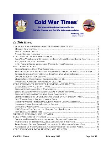 The Cold War Times, February 2007, Volume 7, Issue 1