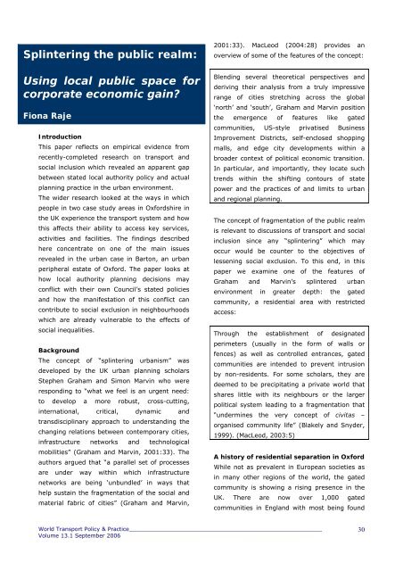 Effects of pedestrianisation on the commercial and ... - Eco-Logica