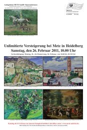 Unlimitierte Versteigerung bei Metz in Heidelberg Samstag, den 26 ...