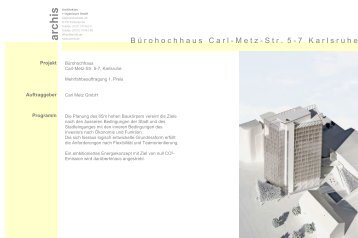 Realisierungswettbewerb Neubau Bürohochhaus Carl-Metz ... - Archis