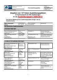 Angebot von 137 freien Ausbildungsplätzen - Staatliches ...