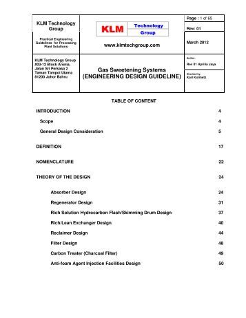 Engineering Design Guidelines Distillation Column Engineering Design Guidelines Distillation Column