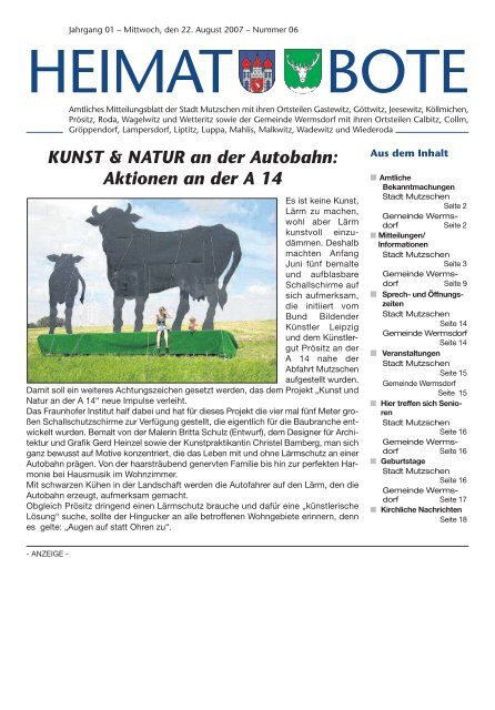 KUNST & NATUR an der Autobahn: Aktionen an ... - Worldsoft-CMS