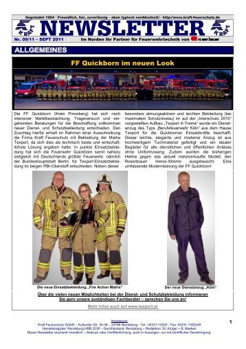 Newsletter September 2011 - KRAFT FEUERSCHUTZ