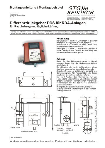 Differenzdruckgeber DDS für RDA-Anlagen für ... - STG-Beikirch
