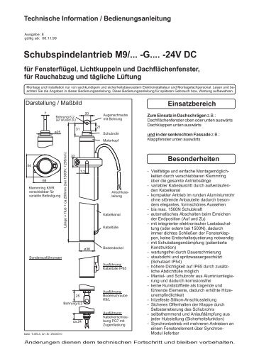 Schubspindelantrieb M9/... -G.... -24V DC - STG-Beikirch
