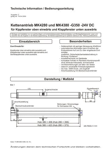 Kettenantrieb MK4280 und MK4380 -G350 -24V DC - STG-Beikirch