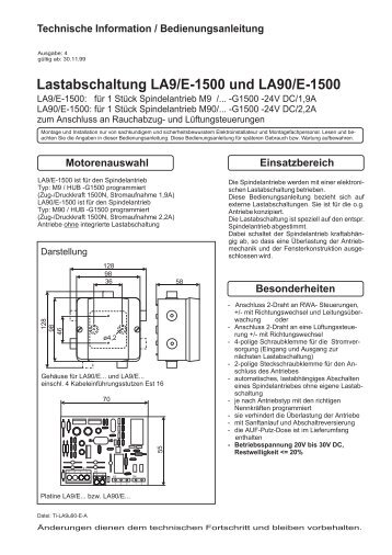 Technische Information / Bedienungsanleitung - STG-Beikirch