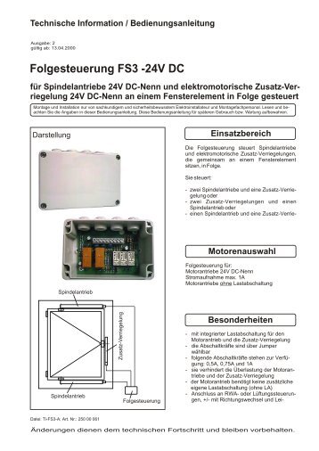 Folgesteuerung FS3 -24V DC - STG-Beikirch