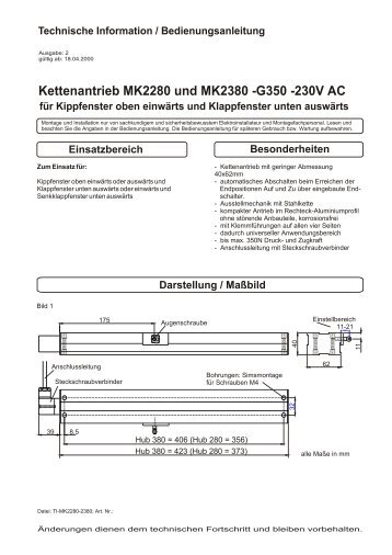 Kettenantrieb MK2280 und MK2380 - STG-Beikirch