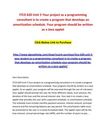 itco 620 unit 5 your project as a programming consultant is to