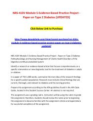 NRS-410V Module 5 Evidence Based Practice Project - Paper on Type 2 Diabetes [UPDATED]