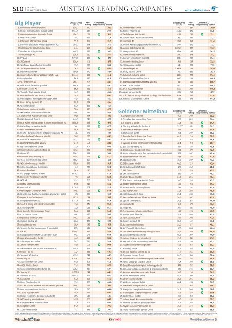 AUSTRIA'S LEADING COMPANIES - Wirtschaftsblatt